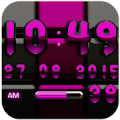 Widget Digi relógio preto rosa icon