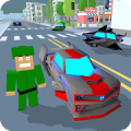 Blocky Hover Car: City Heroes icon