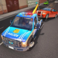 Police Tow Truck Driving Car icon