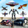 Us Police Bike Transform Robot Game icon