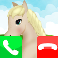 fake call horse game care icon