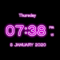 Neon Digital Clock Wallpaper icon