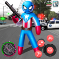 Spider Capitaine american Stickman Rope Hero Crime Mod APK icon